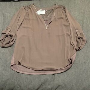 Maurices Multicolored Relaxed Blouse with Buttoned Front